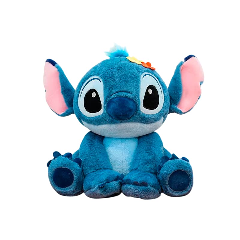 PELUCHE STITCH SENTADO CON FLOR 45CM