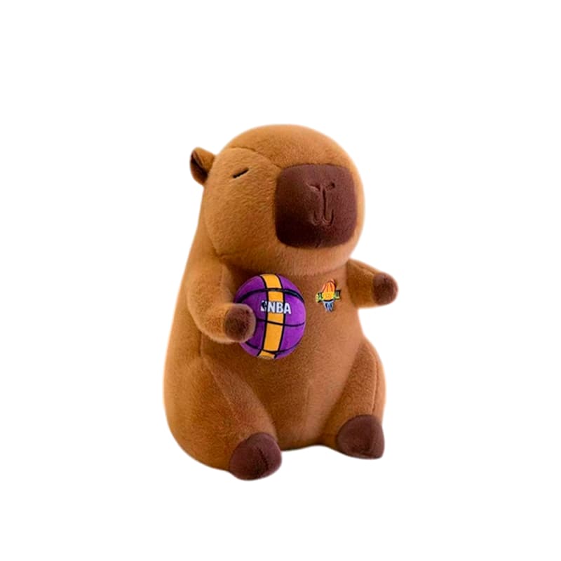 PELUCHE CAPIBARA BASKETBALL MORADO 40CM